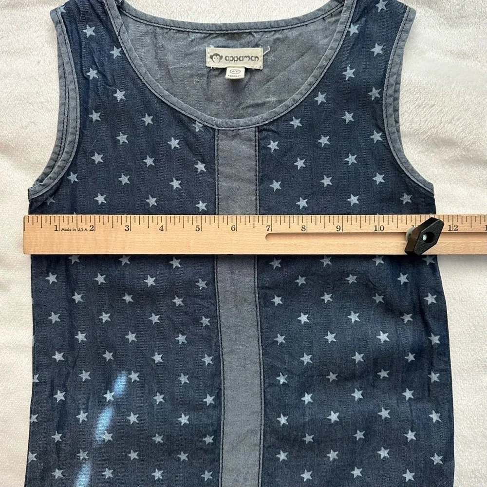 Appaman Girls Super Soft Sydney Shift Tank Dress Stars Blue Depths Toddler 4T